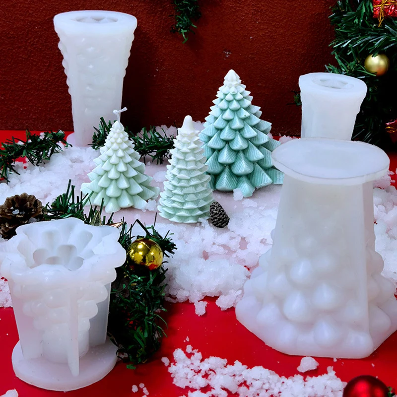 DIY Candle Making Mould Easy to Clean Not Stick Xmas Pine Tree