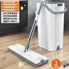 White-double-scrubbing-head style-1 bucket-1 mop-2 cloths
