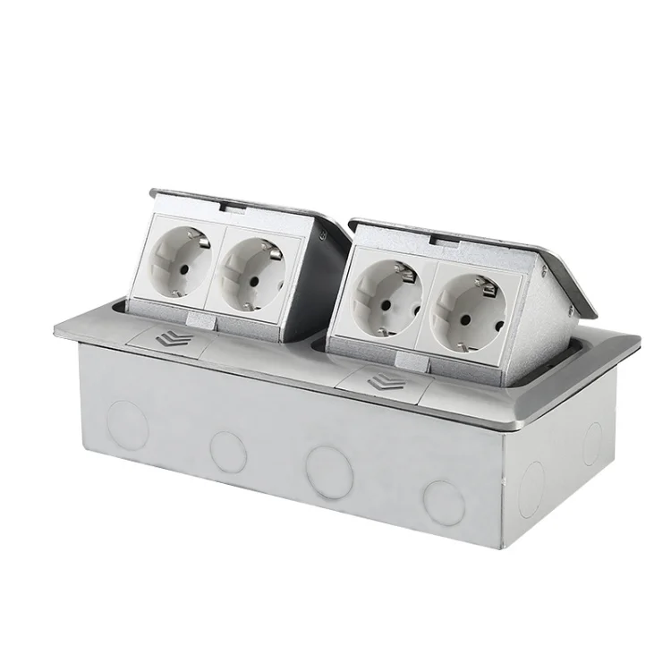 High quality French power socket multi-function information box gold hidden pop-up French standard floor socket