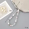 K3356 pink pentagram beaded phone charm