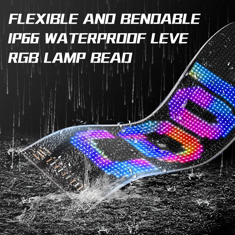 Devil Eyes Smart APP Programmable DIY LED RGB Color LED Screen With Animated Display for Car Accessories Truck Car Light