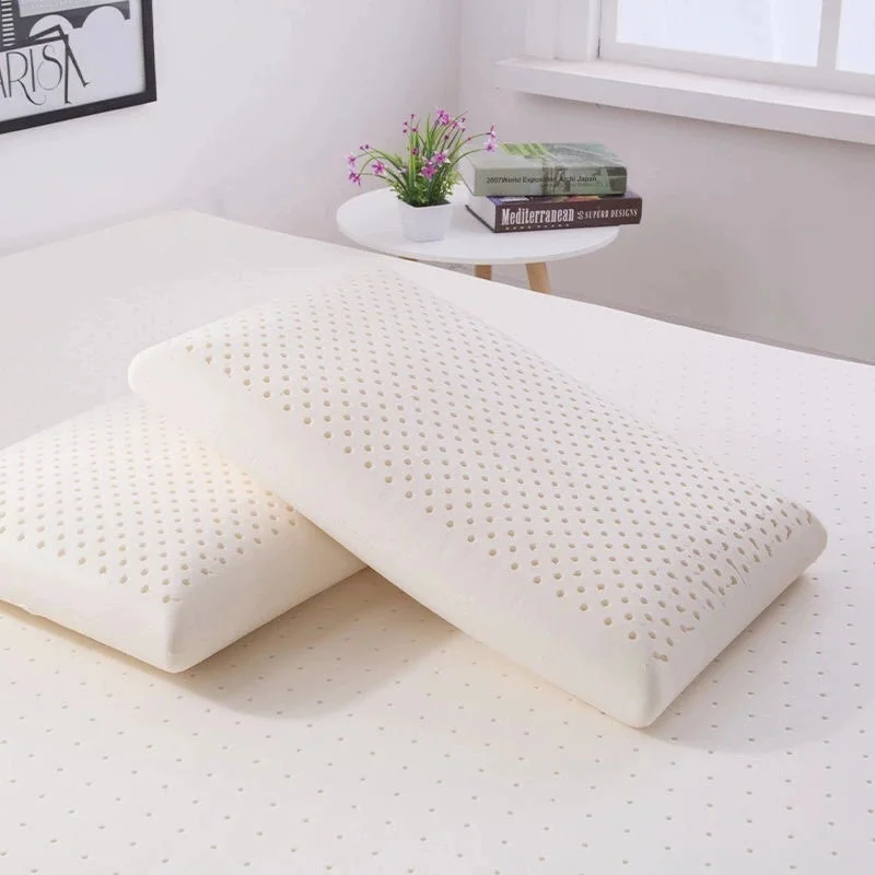 100% Natural Talalay Latex Pillow Ultra Soft Luxurious Queen Size Pillow, Perfectly Aligned for Side/Back Pain Neck Cotton Cover
