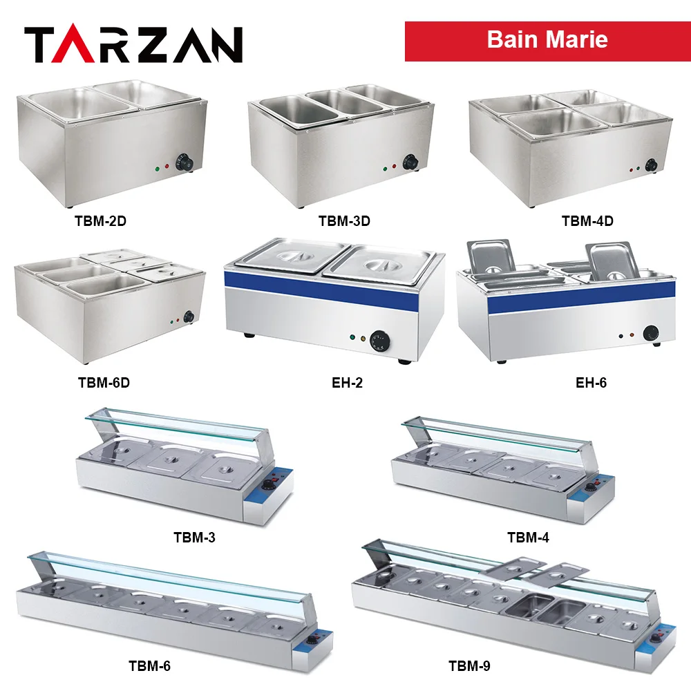 2 Pans Bain Marie Counter Commercial Kitchen Buffet Bain Marie Food Warmer electric Bain Marie Heating Element factory