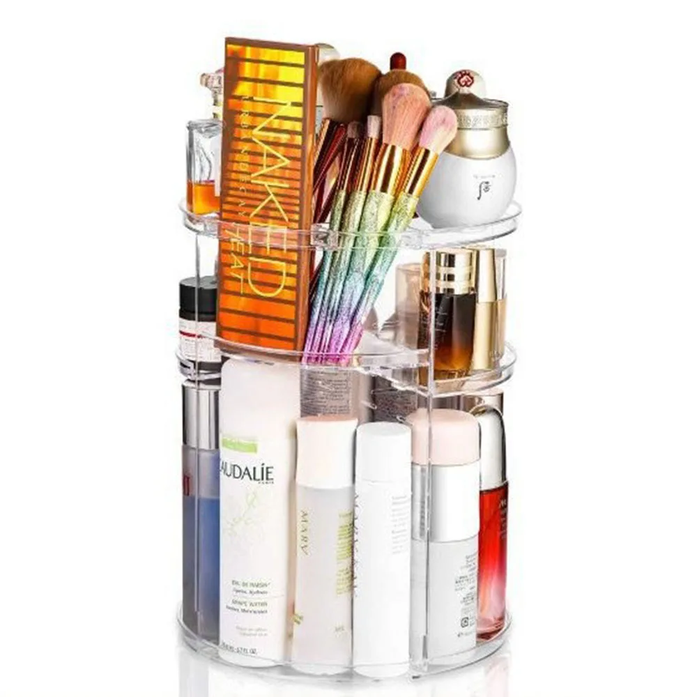 Cross Border Transparent Plastic Cosmetic Dustproof Multi-Compartment Storage Makeup Organizers