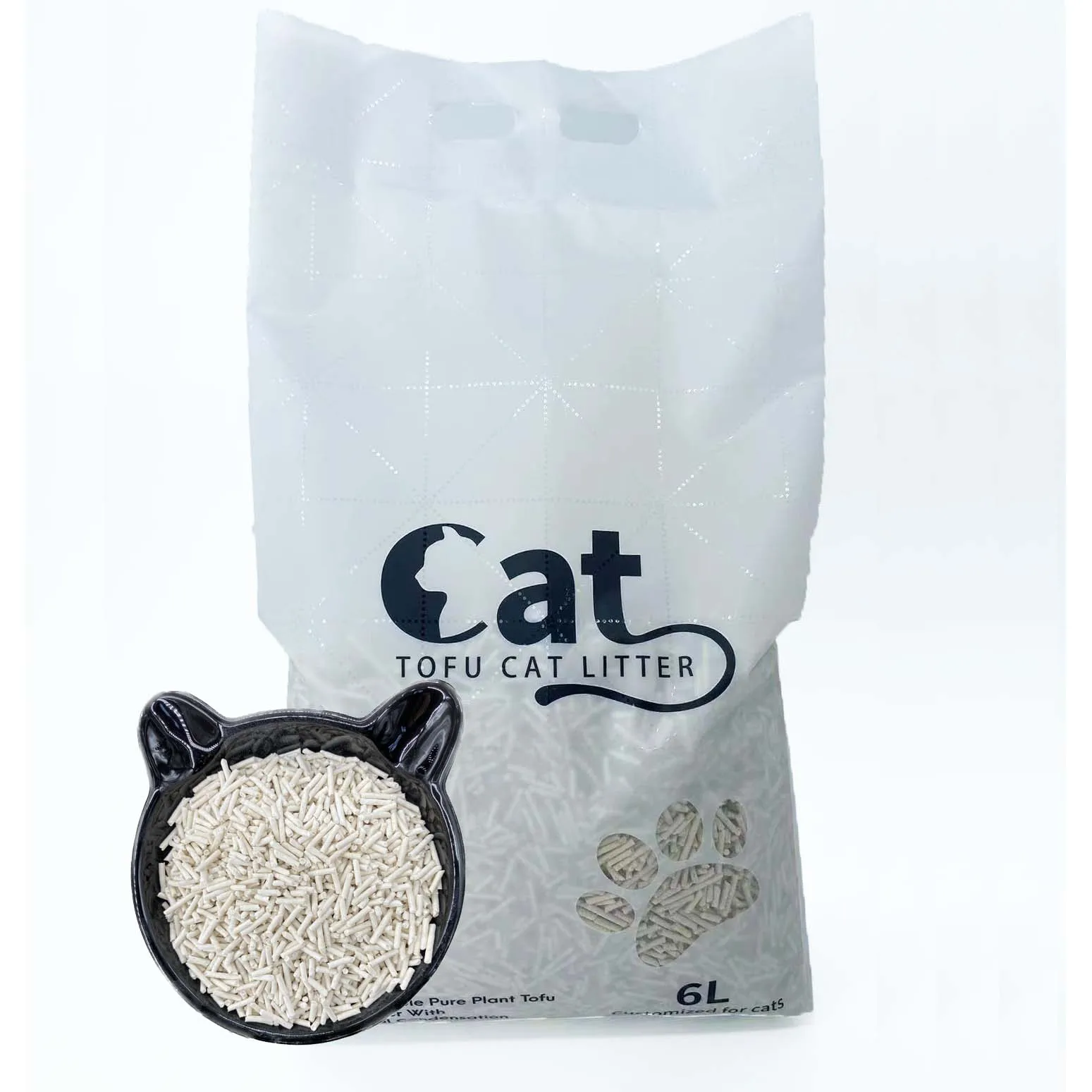 Extra Thin Cat Tofu Filler Food Grade Clumping Bamboo Charcoal Smell