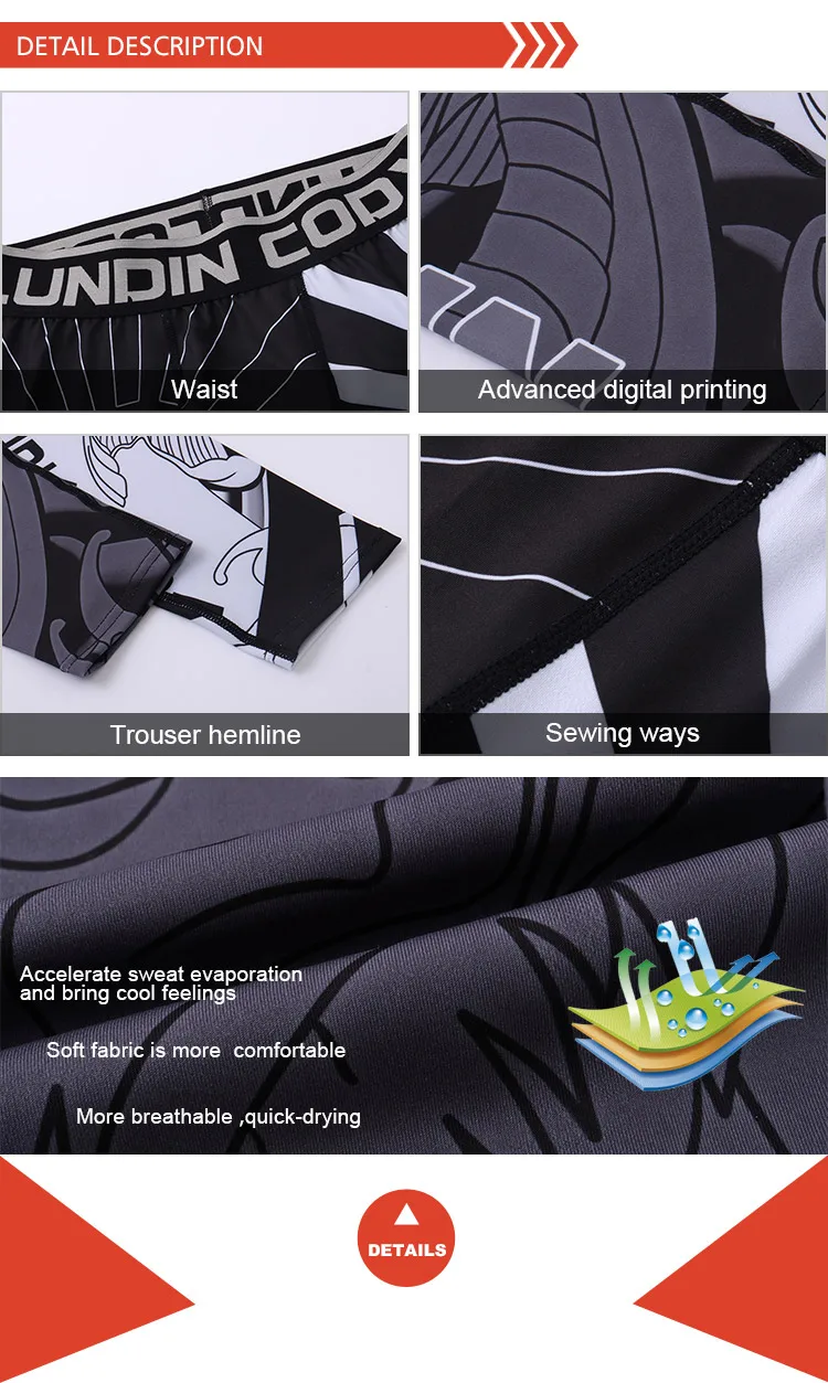 OEM BJJ Spats Leggings Custom Logo Men Compression Pants for MMA Grappling Combat Sports Quick Dry Printed Training Tights