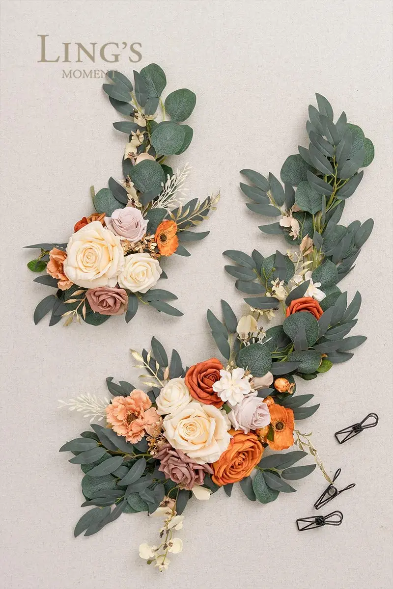 Artificial Flower Tag Is Suitable for Red Brown or Burnt Orange Wedding Ceremony logo Flower Decoration