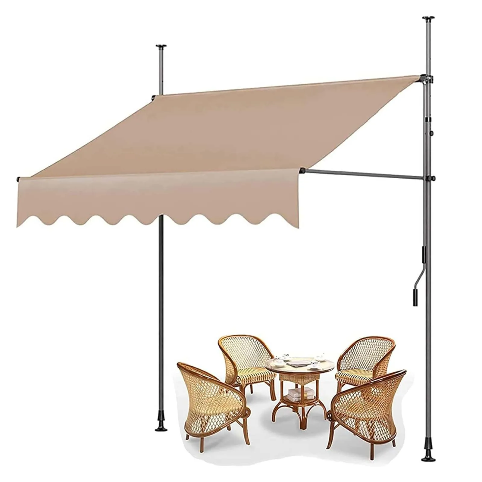 Manual Retractable Awning Adjustable Pergola Shade Cover With Uv