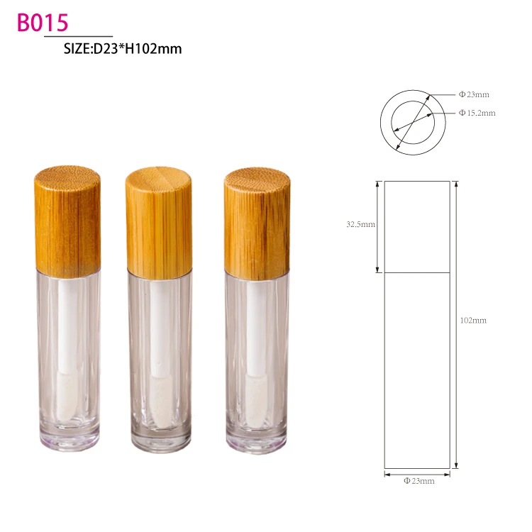 
Bamboo Matte Empty Plastic Lip Gloss Packaging Lip Gloss Tube Custom Logo Wholesale Lip Gloss Tube 
