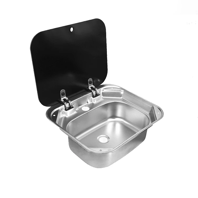 Single Bowl Toughened Glass Above Counter 304 Stainless Steel Camper ...