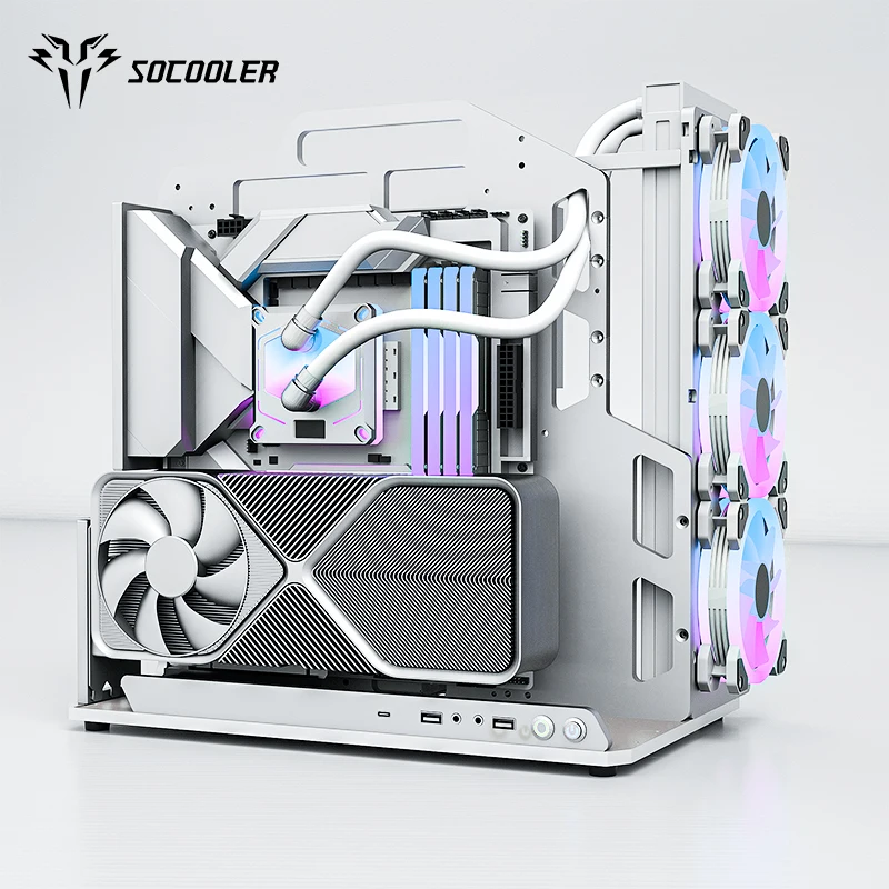 Socooler Custom DIY RX7800 XT GPU ITX Case with Water Cooling Support