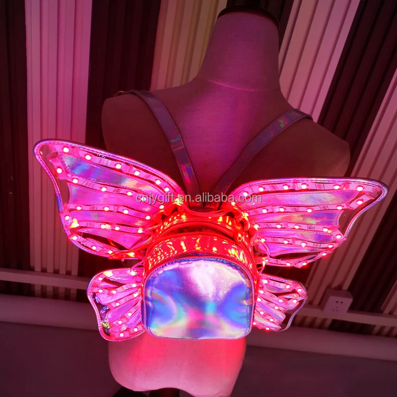 Glow-in-the-Dark Butterfly Wings Glitter Backpack for Girls