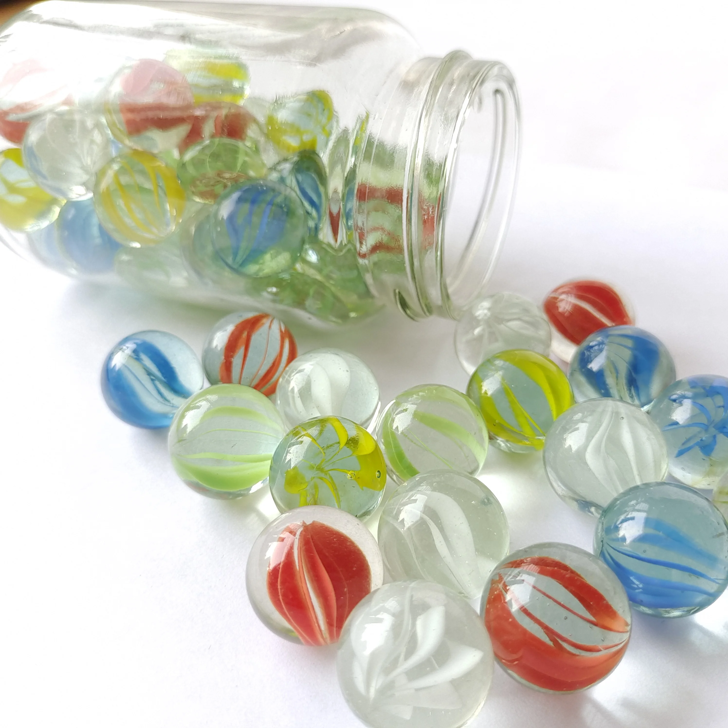 16 мм 25 Высококачественный трехцветковый лепесток игрушечный стеклянный мраморный шар