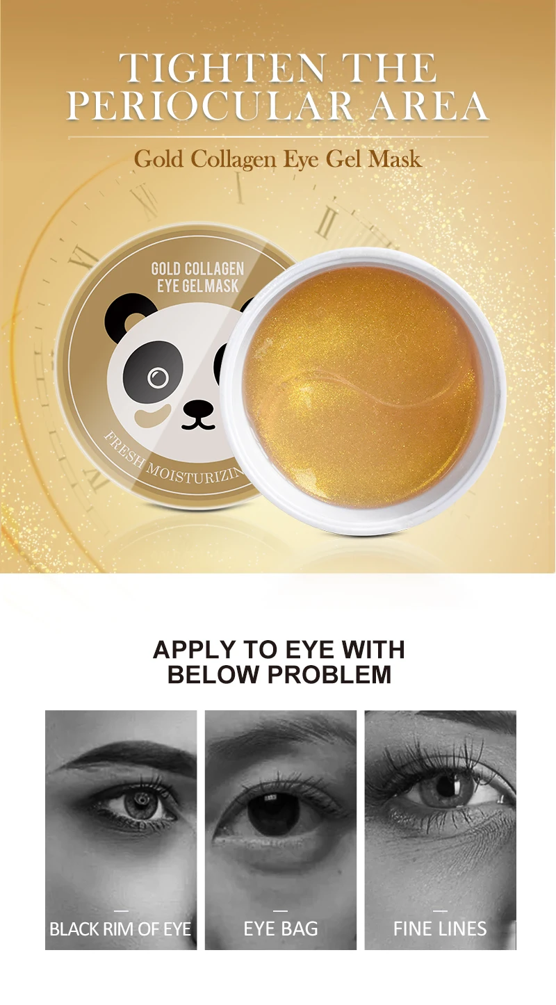 Oem Private Label Korean Collagen Eye Gel Mask Orange Anti Aging Dark