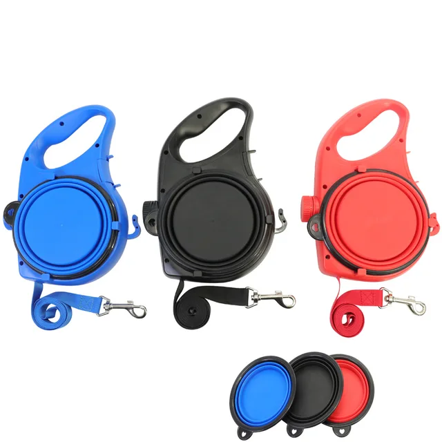 Three-in-One Portable Nylon Pet Leash Kettle Dog Walking Rope Solid Pattern Ribbon Cross-Border Bring Your Own Pet Supplies