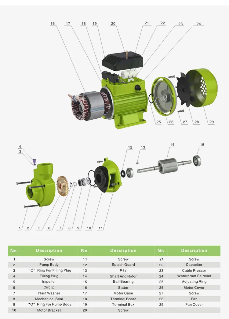 High Efficiency 1Hp Small Electric Power Water Peripheral Pump 110/220V Agricultural Irrigation Water Pumps