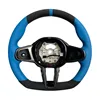 Blue Leather+Alcantara+M Stitching+Blue Top Stripe