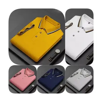 2024 New Arrival Summer T-shirt Men Short Sleeve Tshirts Turn-down Collar Golf Shirt 220gsm polo t-shirt men's polo t-shirt