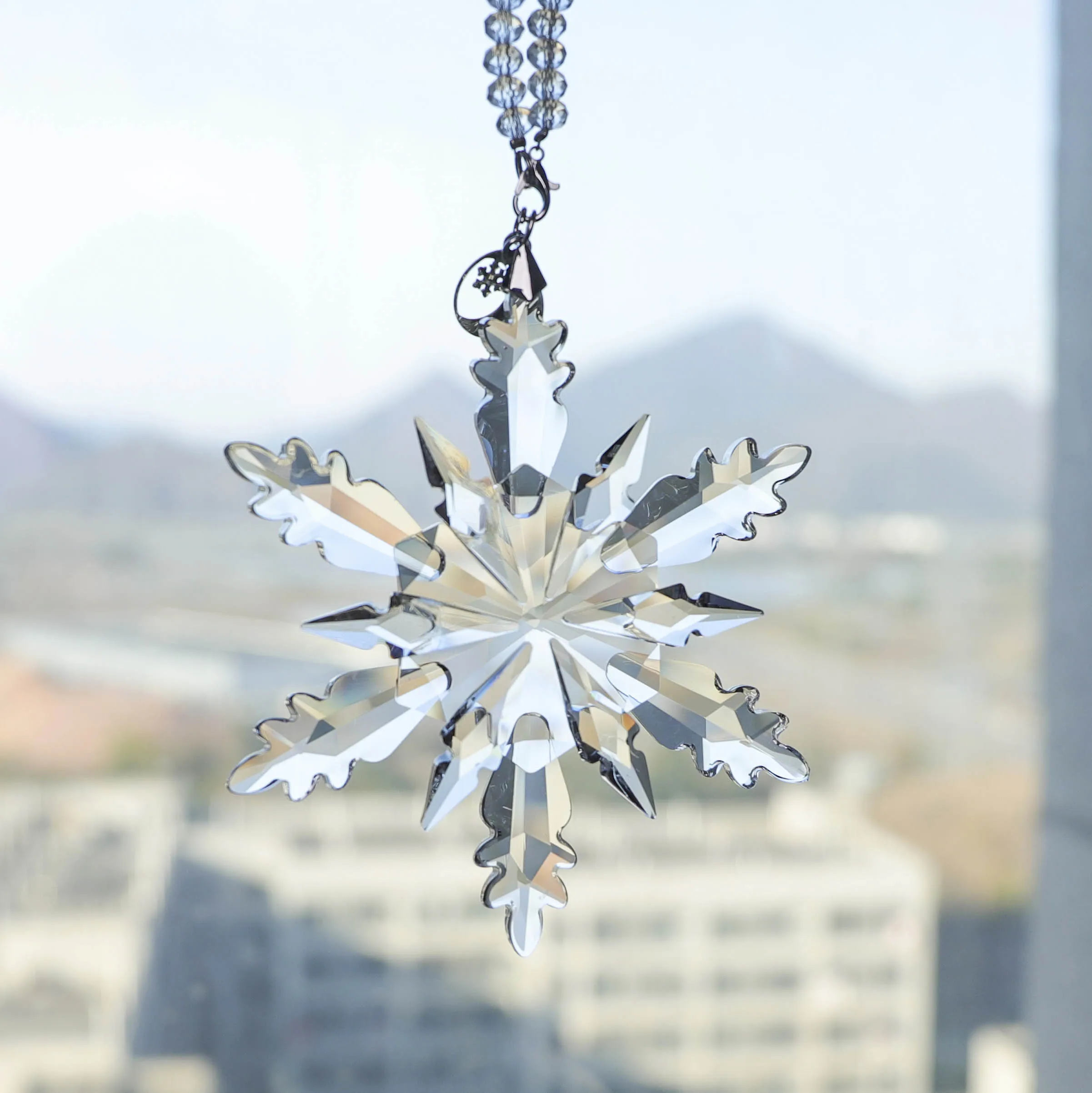 product xmas decoration pendants high quality shinning crystals snowflake car hanging ornaments-41