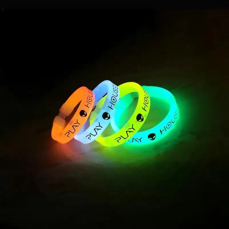 Promotional Custom Glow In Dark Wristbands Glowing Silicone Bracelets