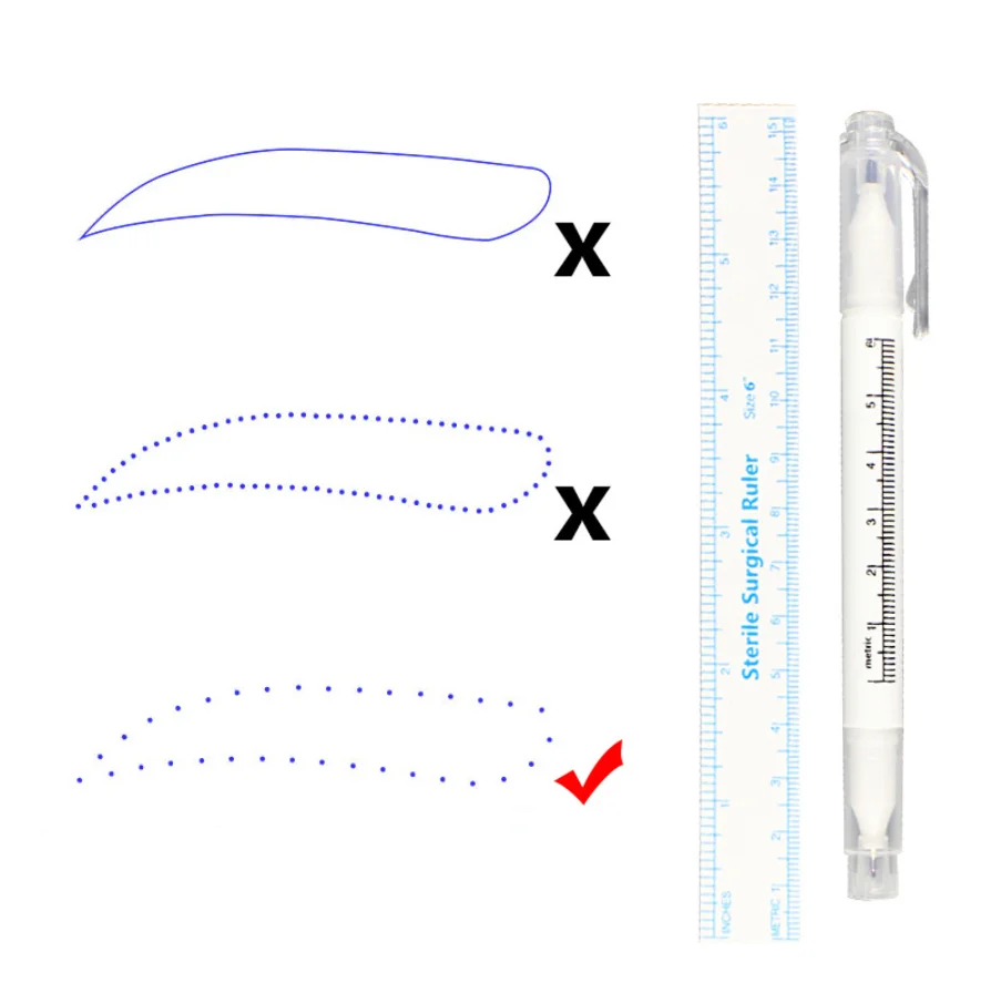 Корейская Полуперманентная татуировочная маркерная ручка, линия губ, дизайн в форме бровей, ручка для позиционирования кожи с одной двойной головкой, водонепроницаемая ручка