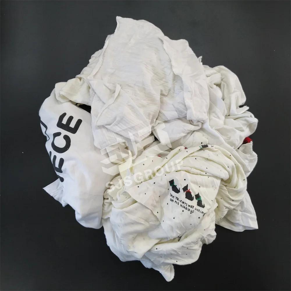 Tela de grado A, camiseta de limpieza de algodón con estampado