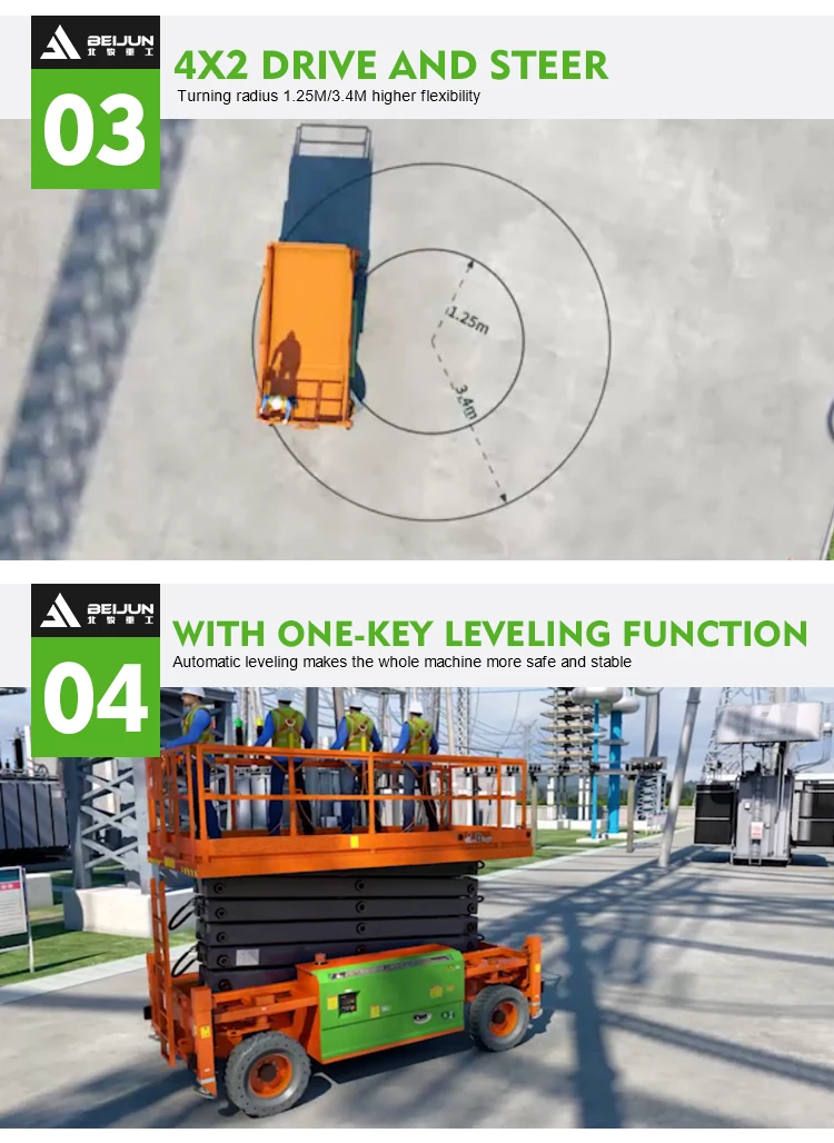 Mini Manlift Self Propelled Scissor Lift On Tracks Rough Terrain