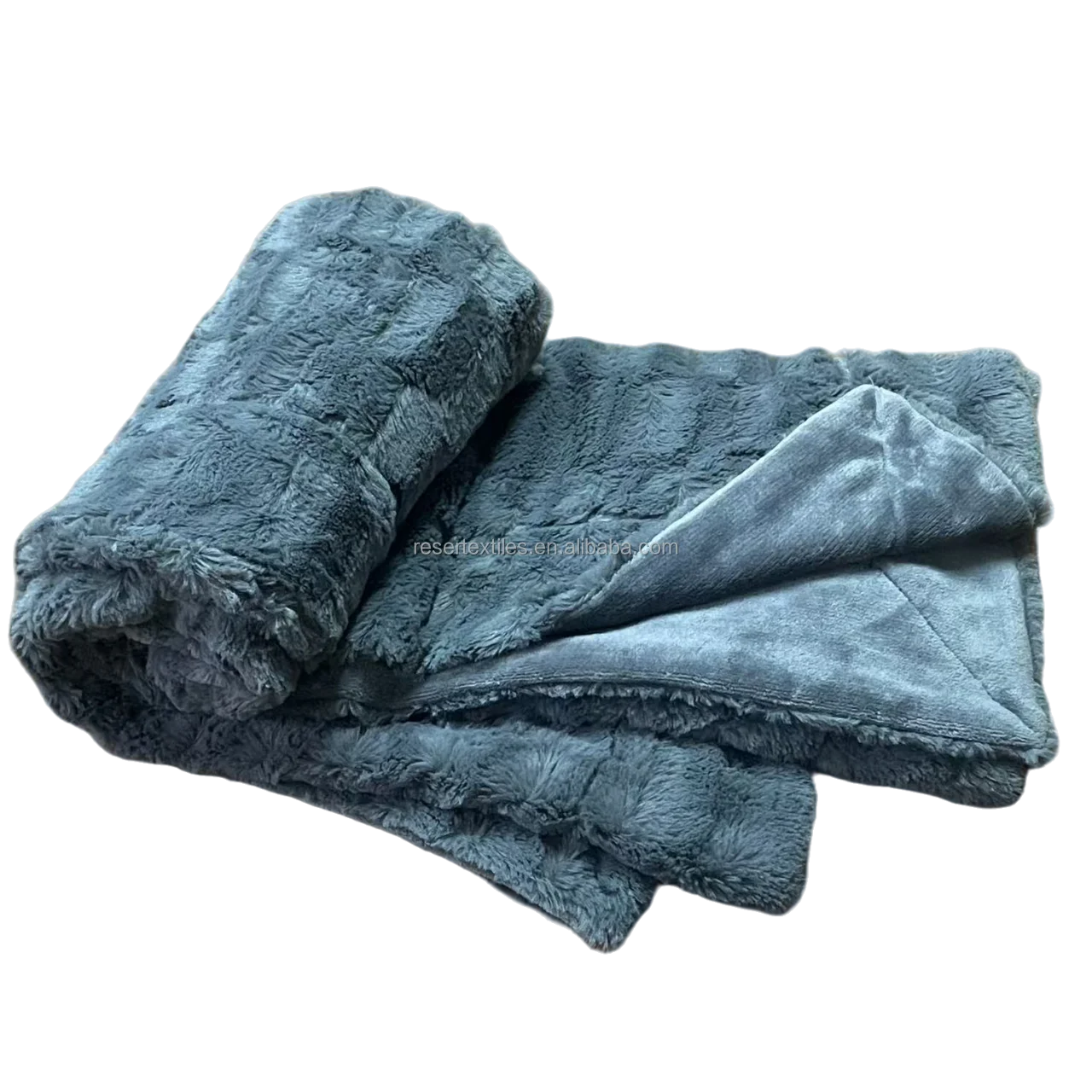 Solid Fluffy Soft Modern Knitted 100% Polyester Winter Fleece Throw Blanket Anti-Dust Mite Machine Washable Long Hair Cozy Fuzzy