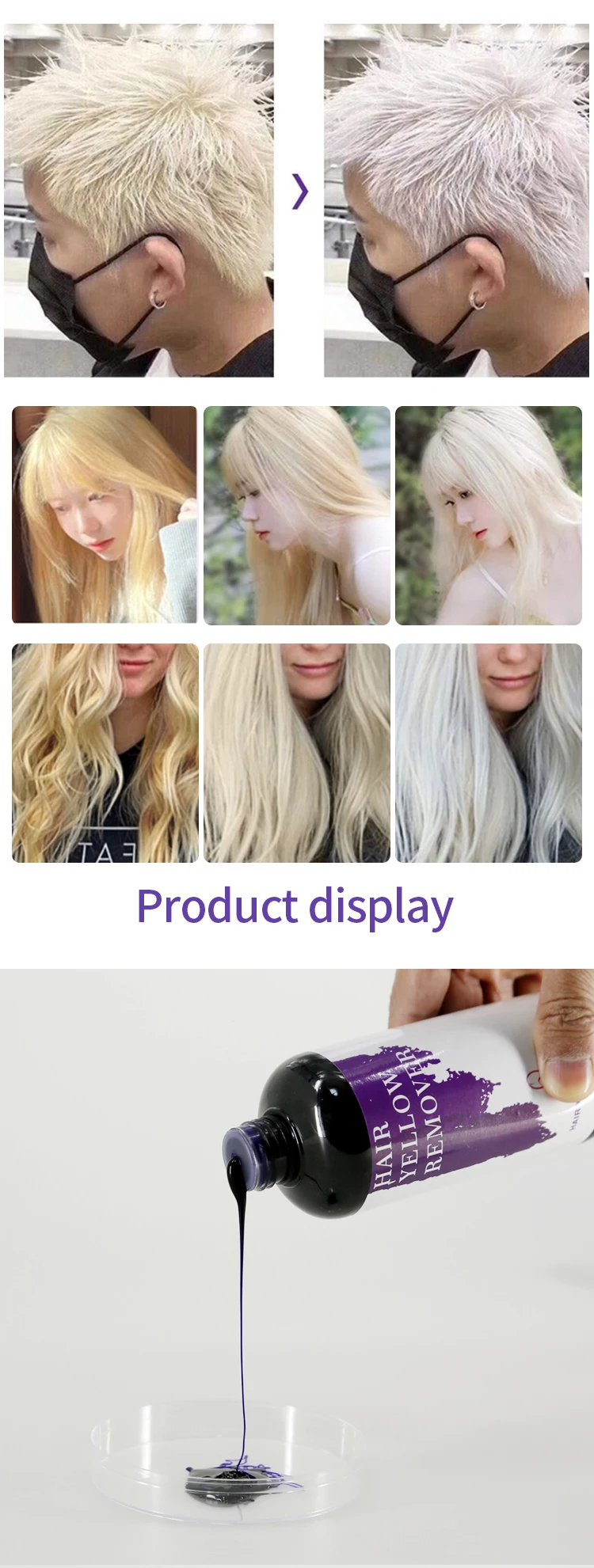 Salon Quality Purple Shampoo For Blonde Hair Anti- Brassy Purple Toner ...