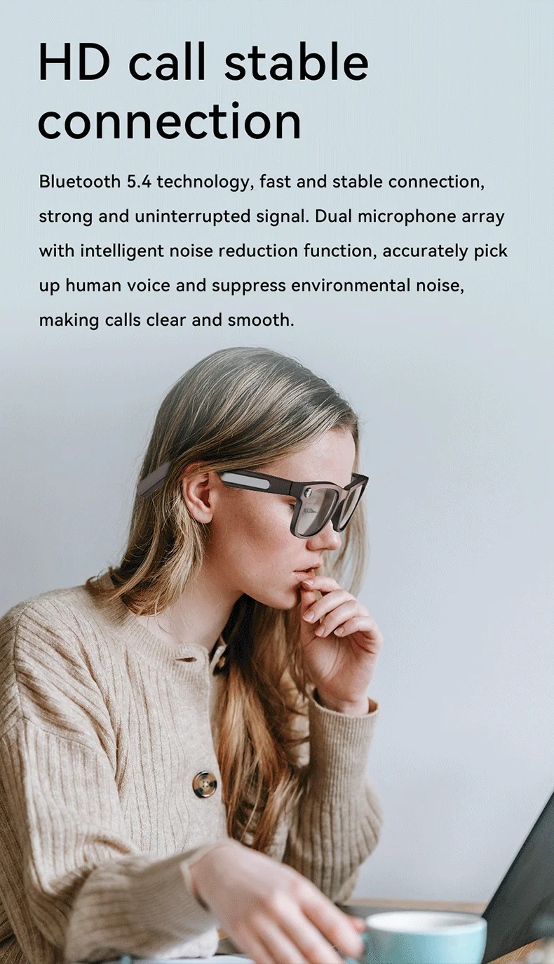 SANVNET 2025 Smart Glasses 270mAh BT Call 8MP Camera 4K Wi-Fi Transfer Sunglasses Audio Record AI Smart Wearable Headset IP65