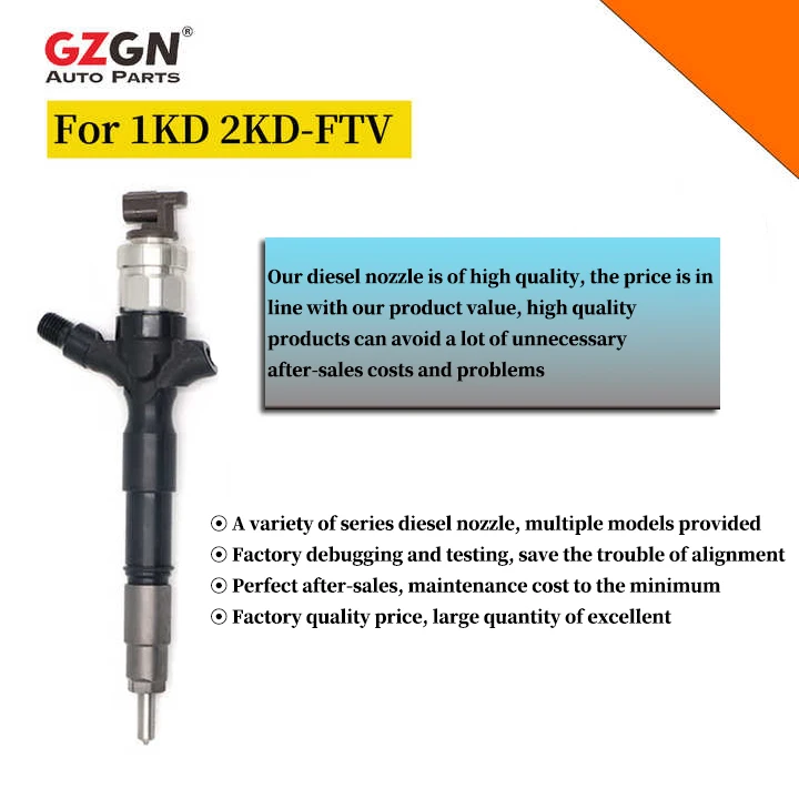 Common Rail Diesel Fuel Diesel Injector Nozzle for Toyota Hilux Hiace 1Kd 2Kd Ftv 23670-0L050 23670-0L110 2367009330 23670-0L070