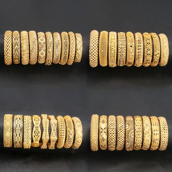 Dubai 24K Gold Plated Bracelets for Women Wedding Gold Plated Jewelry High Quality 24K Gold Bracelets bangles
