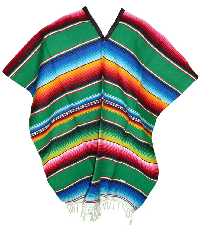Multiple Colors Available Mexicanos Adult Size Cotton Ponchos Sarapes