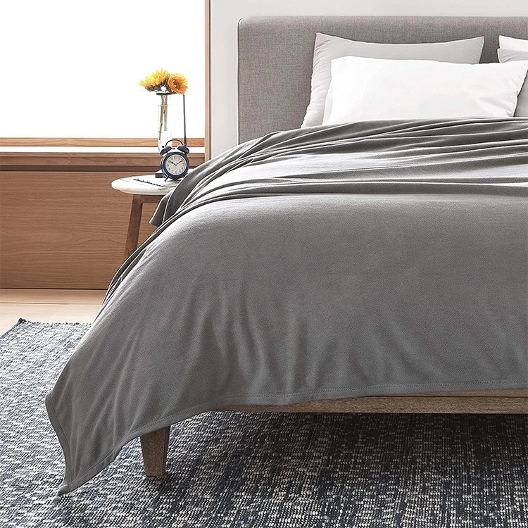 Оптовая продажа серое Флисовое одеяло рекламное для