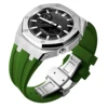 Silver Case Green Band