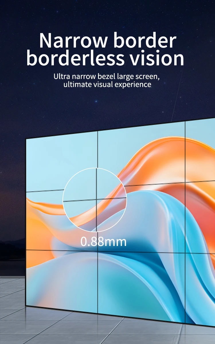 55 Inch 3.5mm Frameless LCD Video Wall Panel 2x2 and 3x3 Advertising ...