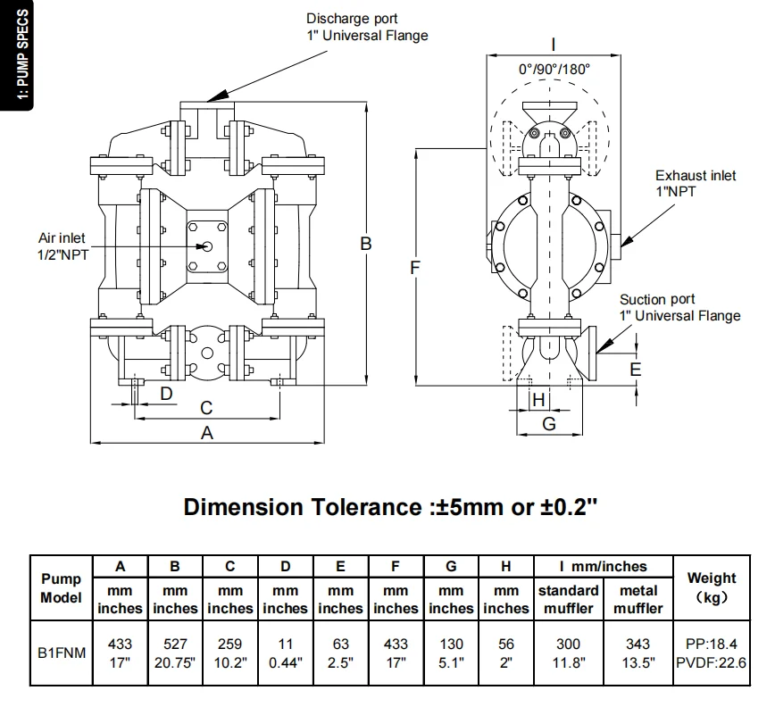 B1F01PP2PU0 OEM 1''  pump  manufacture