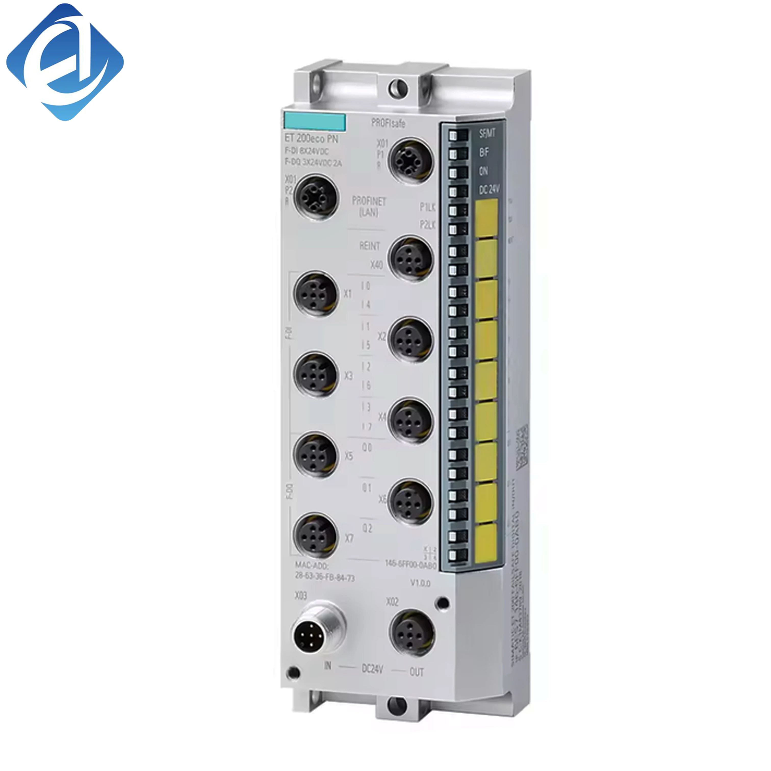 New Original 6ES7 142-6BH00-0AB0 6ES7142-6BH00-0AB0 SIMATIC ET200ECO PN digital output module. Features 16-channel 24V DC output, electronic short-circuit protection, high anti-interference