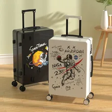 Astronauts luggage Suitcase Luggage Pp cartoon travel password box student small fresh trolley case suitcase men and women