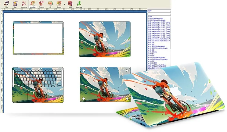 Laptop Stickers Cutting Machine Custom Mobile Skin Design Plotter