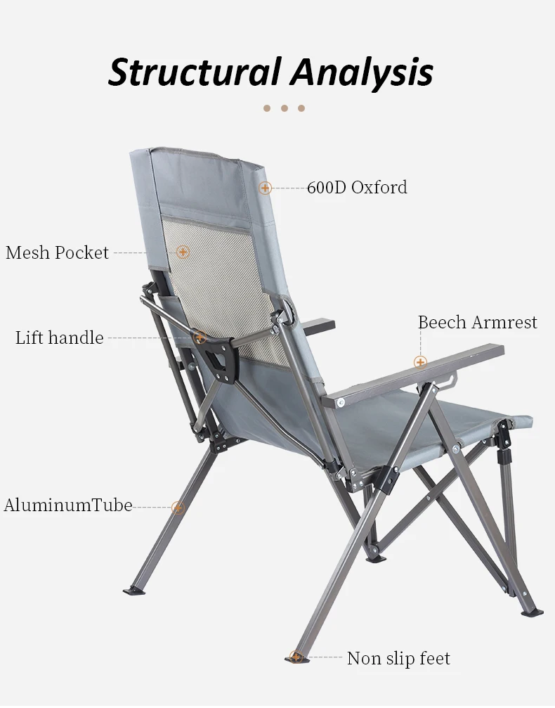 Wholesale Outdoor Garden Picnic High Back Aluminum Frame Folding