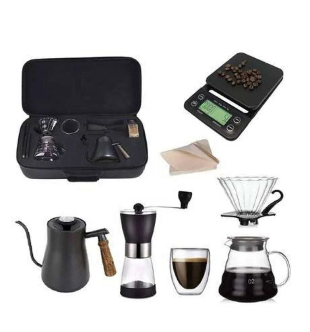 Buy V60 Low Price New Design Camping Coffee Travel Bag Drip Set Pour Over Portable  Coffee Set With Kettle Filter Glass Cup Tea Set from Sunmate Industrial  Company Limited, China