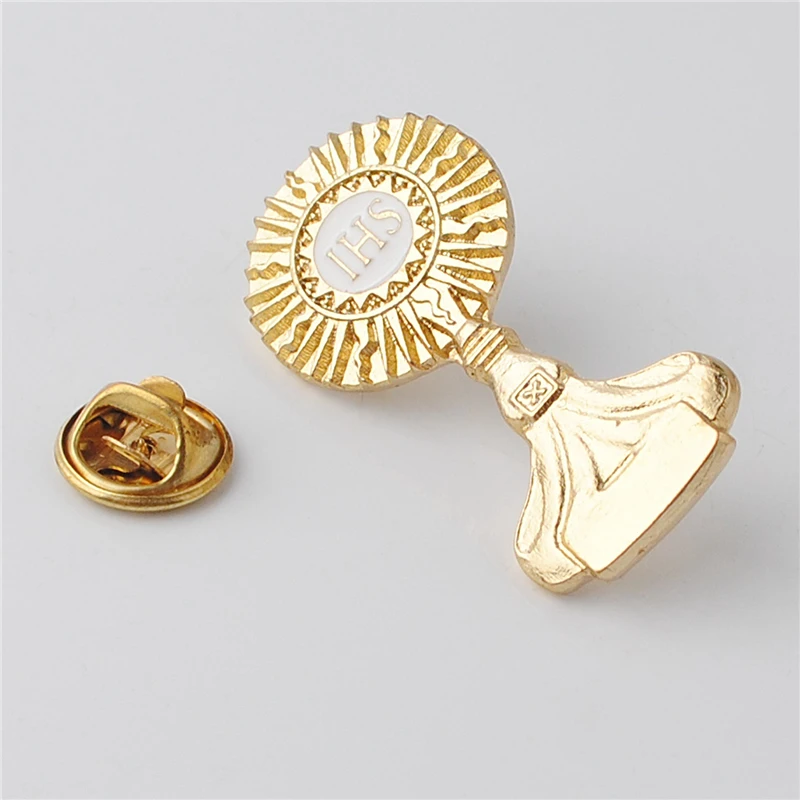 Catholic Religious Items Mini Chalice Brooch Pins In Gold Plated
