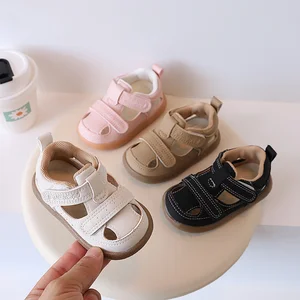 Pu Leather Summer Beach Shoes for Girls Wholesale Toddler Boys Kids Baby Footwear Fashion Outdoor Flat Children's Casual Sandals