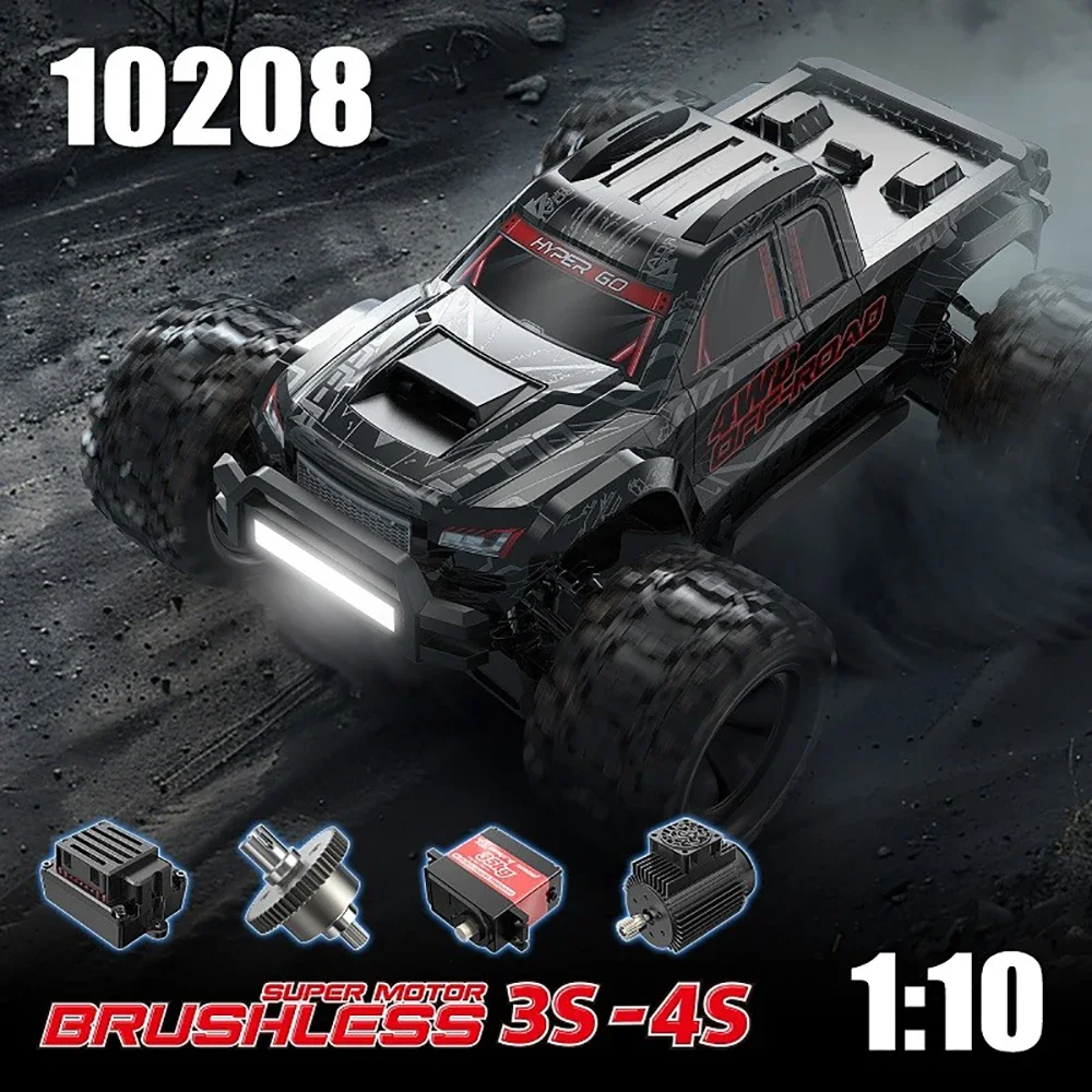 New MJX Hyper Go 10208 1/10 Scale 4WD RC Crawler 4X4 with Brushless Motor High Speed Remote Control Monster Car for Adults