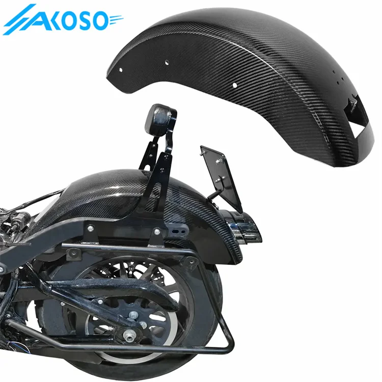 AKOSO Twill Weave Glossy 3K Carbon Fiber Motorcycle Rear Fender for Harley Davidson Low Rider S FXLRS Low Rider ST FXLRST FXRST