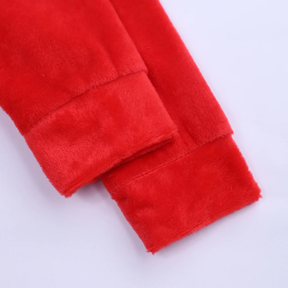 Теплая зимняя одежда красного цвета с длинными рукавами для новорожденных; Рождественские комбинезоны для малышей