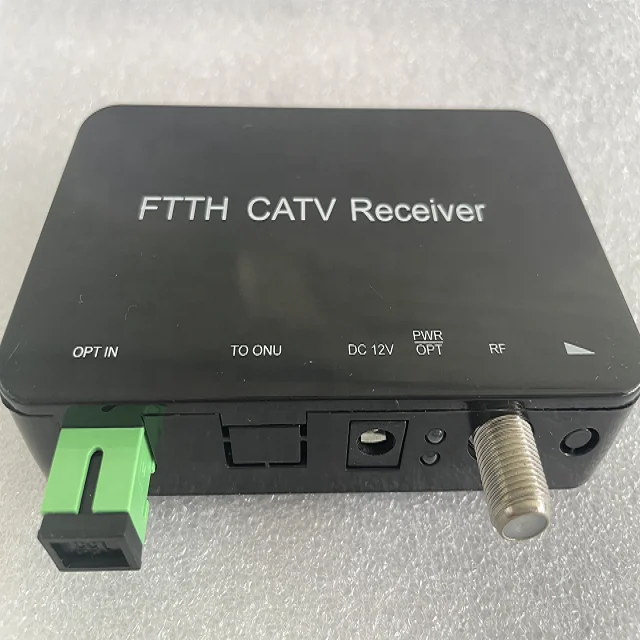 China Factory Low Price Digital Optical Node Black Fiber to Home (FTTH) CATV RF Fiber Optical Receiver Plastic Satellite TV