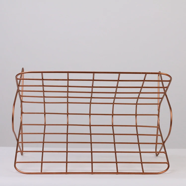 Wooden Rattan Magazine Storage Basket Books Stand Simple For Office And Home