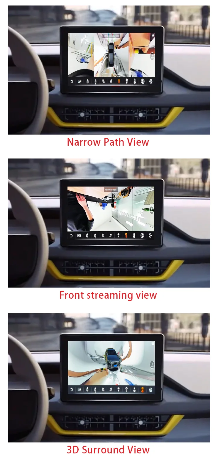 product wemaer androidoriginal dual system kit 3d panoramic cameras 360 degree car bird view camera for vinfast vf3 limo green mpv7-4